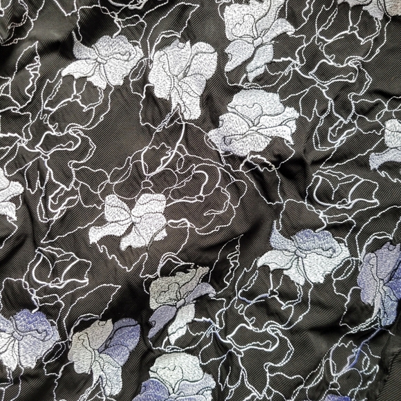 Michael Kors Black Embroidered Floral Bomber Varisty Jacket Size Small - Picture 8 of 10